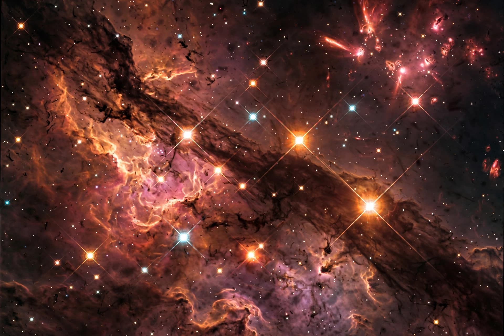 In a nursery of dust and light, the smallest stars wait to be seen In a nursery of dust and light, the smallest stars wait to be seen