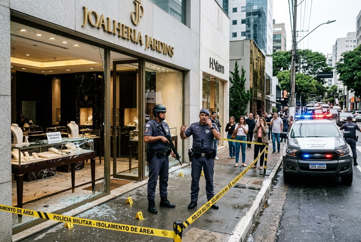 Armed Jewelry Heist Shootout In São Paulo Kills One Guard, Robbers Flee With High Value Loot Armed Jewelry Heist Shootout In São Paulo Kills One Guard, Robbers Flee With High Value Loot