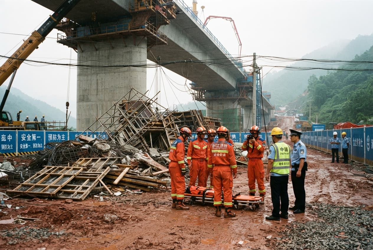 Crane Collapse Tragedy: Construction Site Disaster Claims Two Lives in Zhejiang Province Today Crane Collapse Tragedy: Construction Site Disaster Claims Two Lives in Zhejiang Province Today
