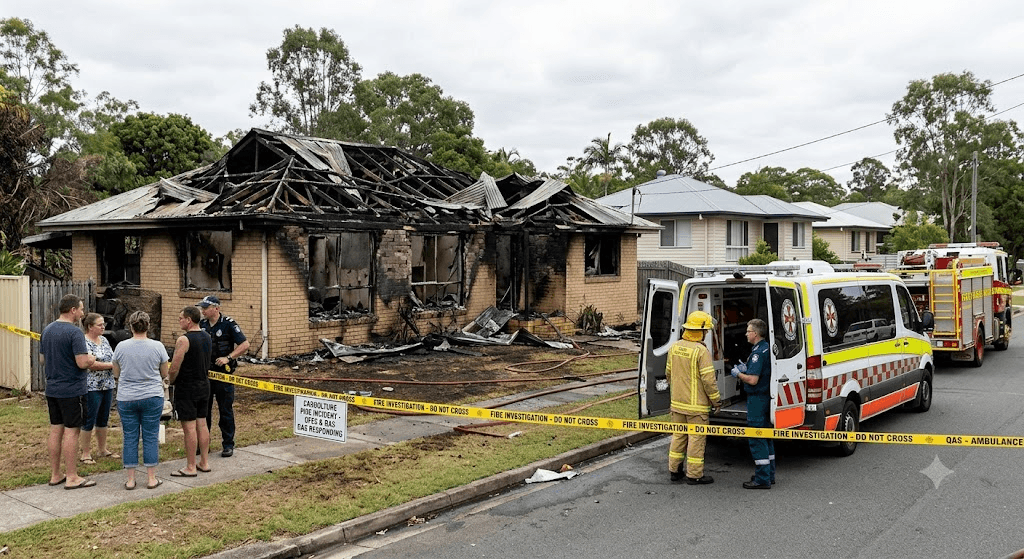 Overnight Inferno: Caboolture Home Destroyed by Blaze, One Hospitalised Overnight Inferno: Caboolture Home Destroyed by Blaze, One Hospitalised