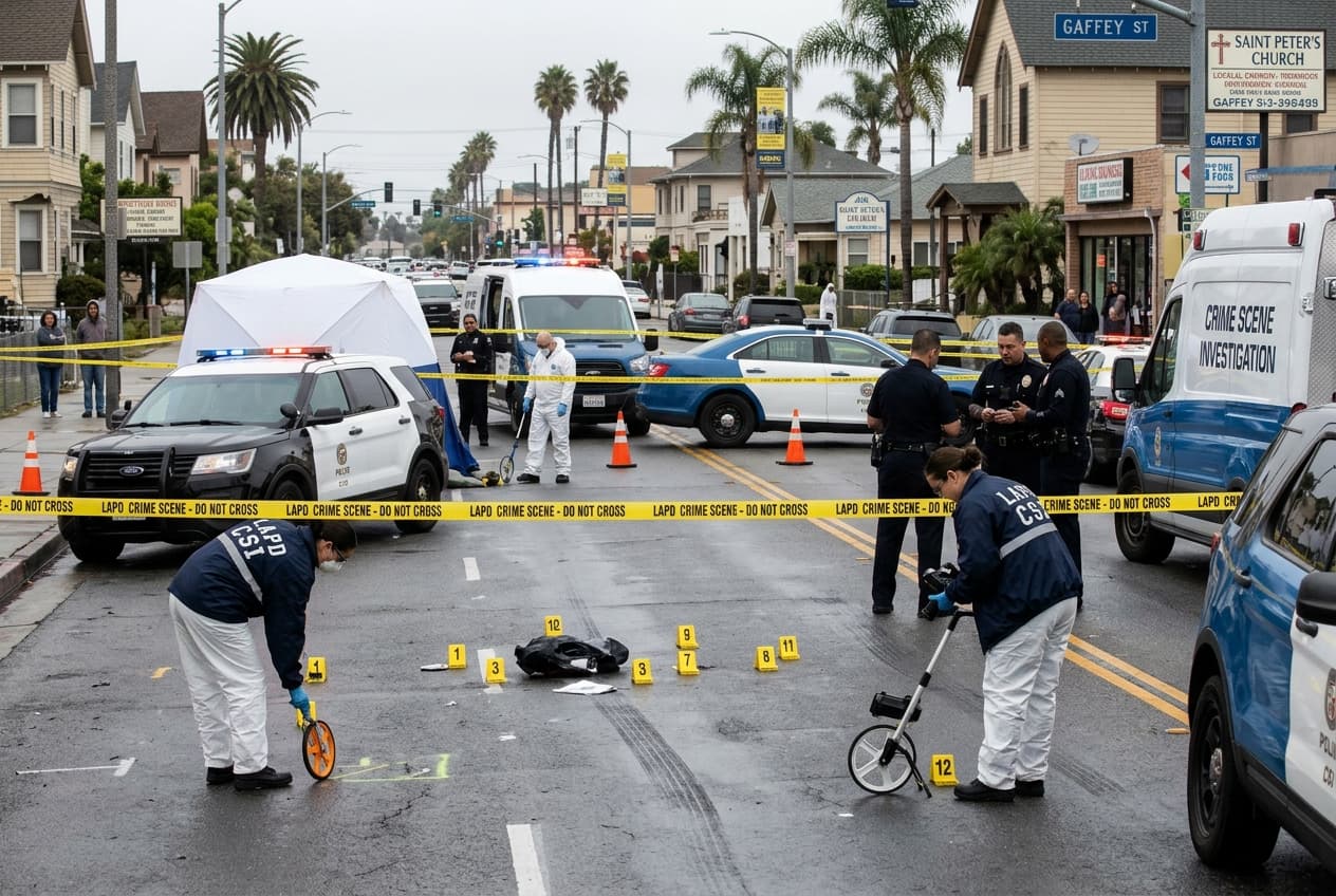 Fatal Hit And Run On Gaffey Street In San Pedro, Pedestrian Struck At Dawn, Driver Escapes, Police Investigate Fatal Hit And Run On Gaffey Street In San Pedro, Pedestrian Struck At Dawn, Driver Escapes, Police Investigate