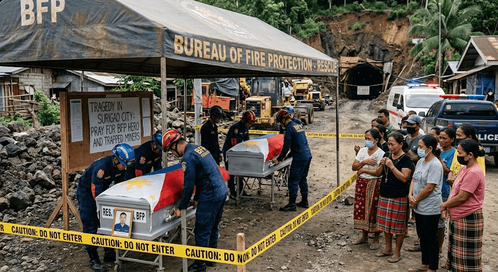 Tragedy in Surigao City: BFP Rescuer and Two Miners Killed in Fatal Tunnel Operation Tragedy in Surigao City: BFP Rescuer and Two Miners Killed in Fatal Tunnel Operation