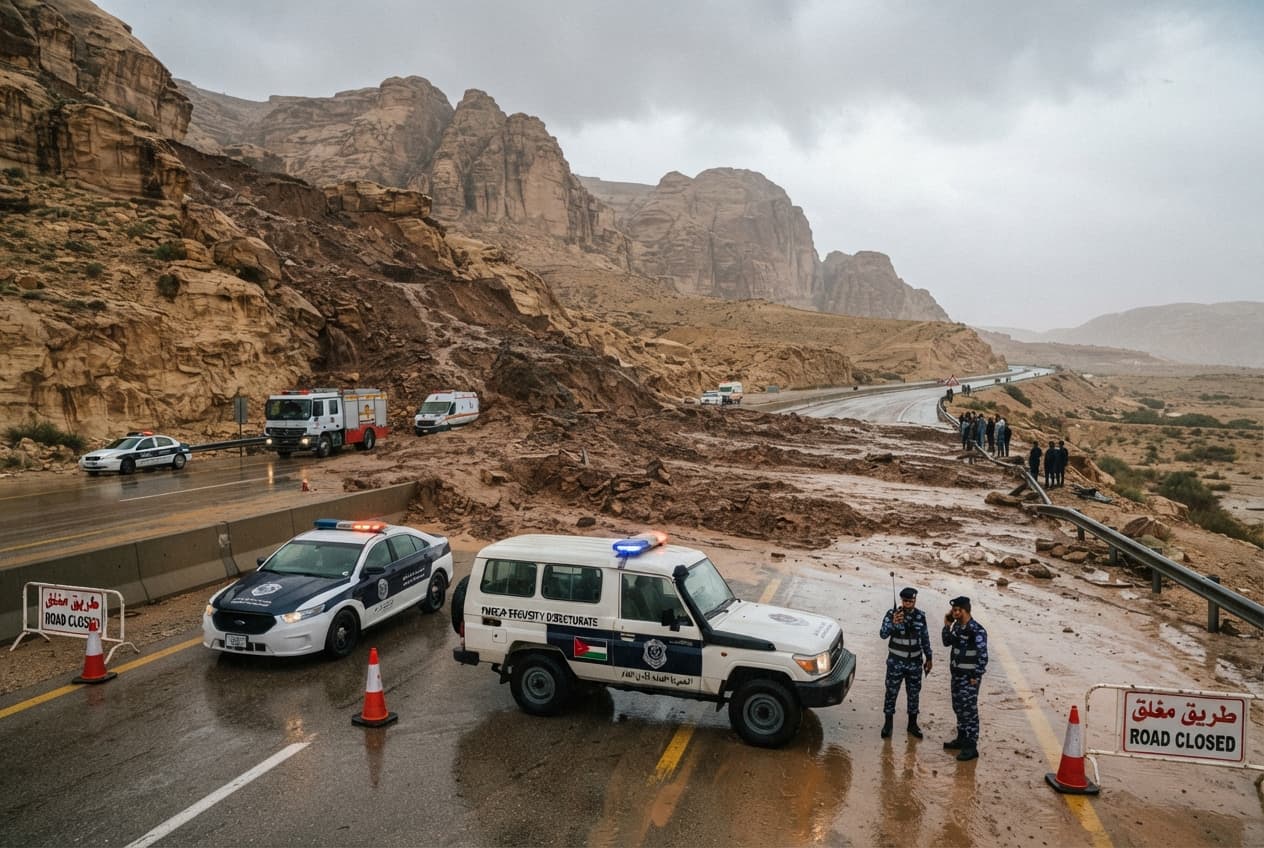 Ma'an Governorate Crisis: Mudslides And Heavy Rains Block Essential Transit Routes, Leaving One Dead Ma'an Governorate Crisis: Mudslides And Heavy Rains Block Essential Transit Routes, Leaving One Dead