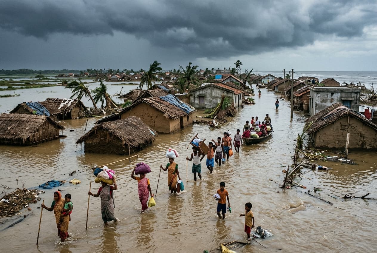 Ferocious Storm Arnab Batters Bengal Coast, Three Killed, Power Cut, Thousands Evacuated To Shelters Ferocious Storm Arnab Batters Bengal Coast, Three Killed, Power Cut, Thousands Evacuated To Shelters