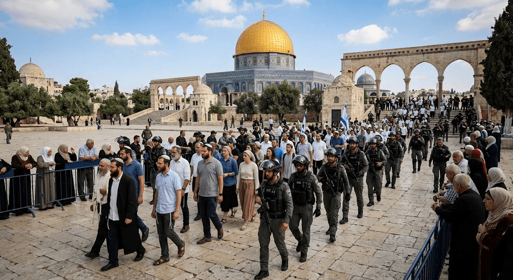 Over 500 Israeli Settlers Enter Al-Aqsa Compound During Sukkot Under Armed Escort Over 500 Israeli Settlers Enter Al-Aqsa Compound During Sukkot Under Armed Escort