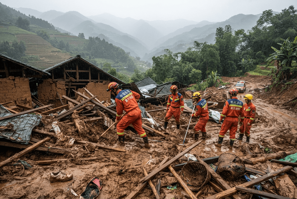 Search Operation Ongoing: Thirty-Four People Still Missing After Deadly Landslide Hits Chongqing Province Today Search Operation Ongoing: Thirty-Four People Still Missing After Deadly Landslide Hits Chongqing Province Today