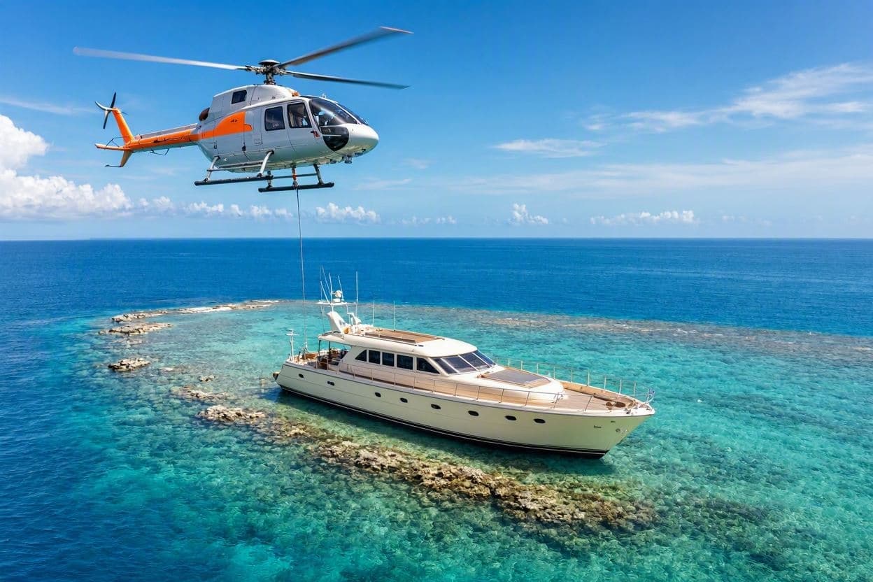 Family of four winched to safety from grounded yacht in Whitsundays Family of four winched to safety from grounded yacht in Whitsundays