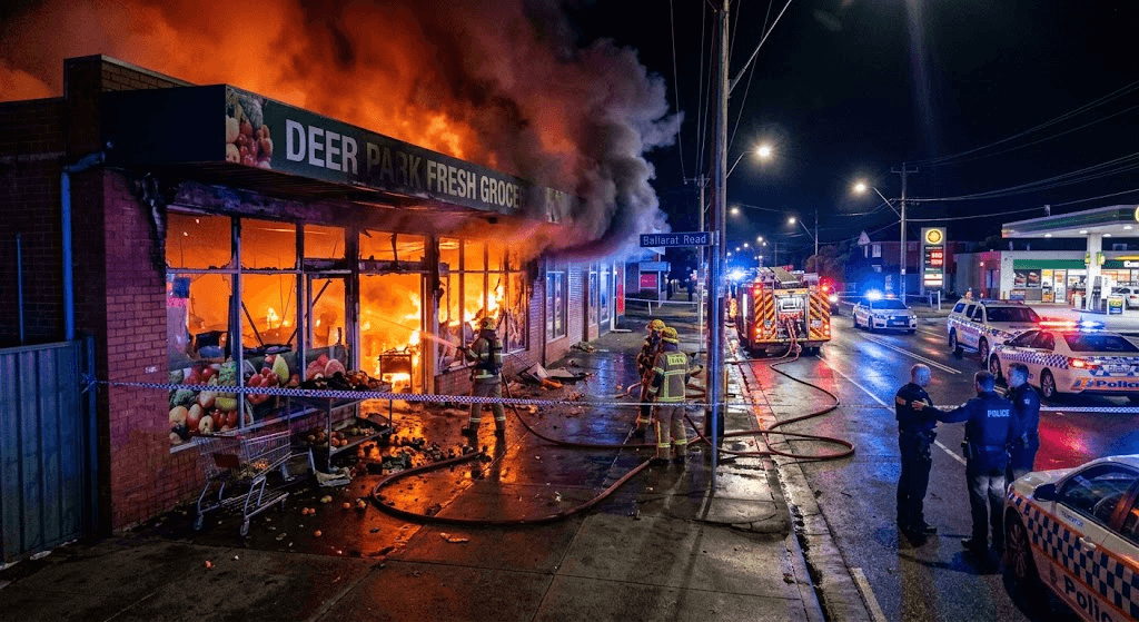 Midnight Terror in Deer Park: Group Firebombs Ballarat Road Grocery Store Midnight Terror in Deer Park: Group Firebombs Ballarat Road Grocery Store