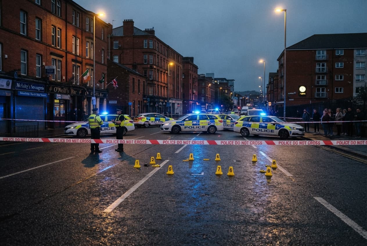 Urban Roadway Tragedy: Pedestrian Strike Shuts Down Major Arterial Route Across Belfast City Center Urban Roadway Tragedy: Pedestrian Strike Shuts Down Major Arterial Route Across Belfast City Center