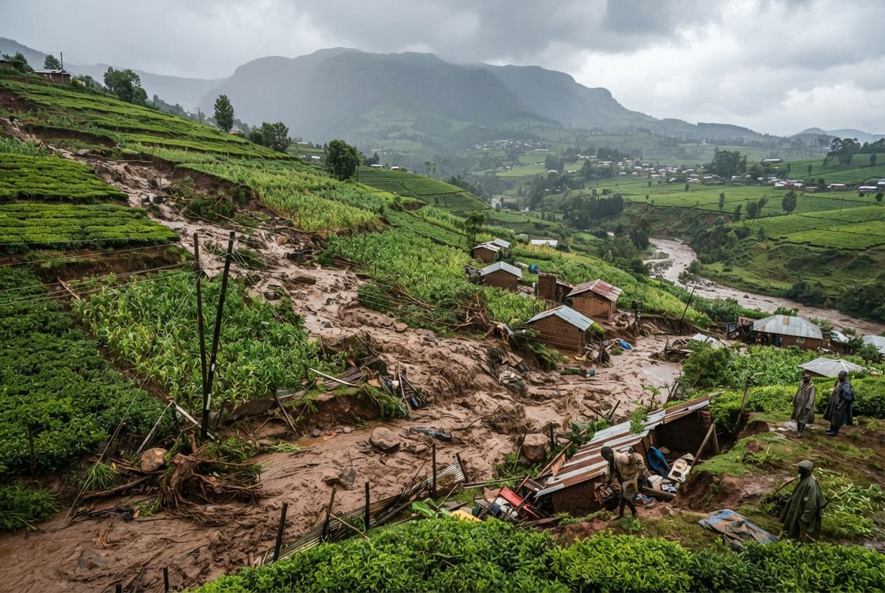 Highland Mudslide Crisis, Kenya Farming Districts Confirm Five Fatalities Following Torrential Downpours Highland Mudslide Crisis, Kenya Farming Districts Confirm Five Fatalities Following Torrential Downpours