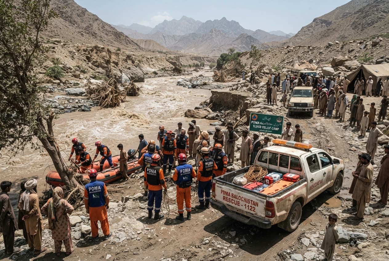 Fatal Flash Flood Impact: Raging Water Wave Washes Away Vehicle in Balochistan, Four Dead Fatal Flash Flood Impact: Raging Water Wave Washes Away Vehicle in Balochistan, Four Dead