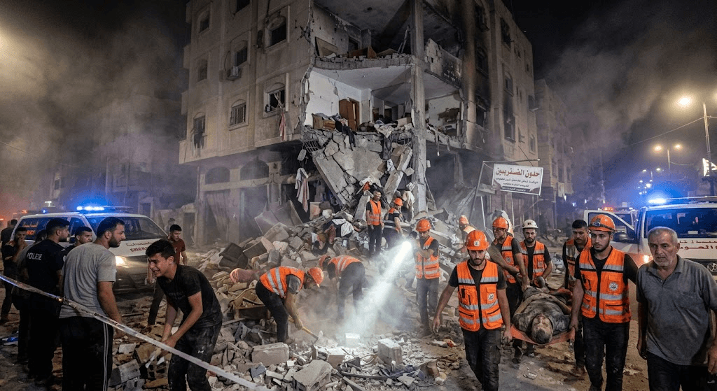 Israeli Strike on Gaza City Apartment Building Kills at Least 5, Wounds 6 Israeli Strike on Gaza City Apartment Building Kills at Least 5, Wounds 6