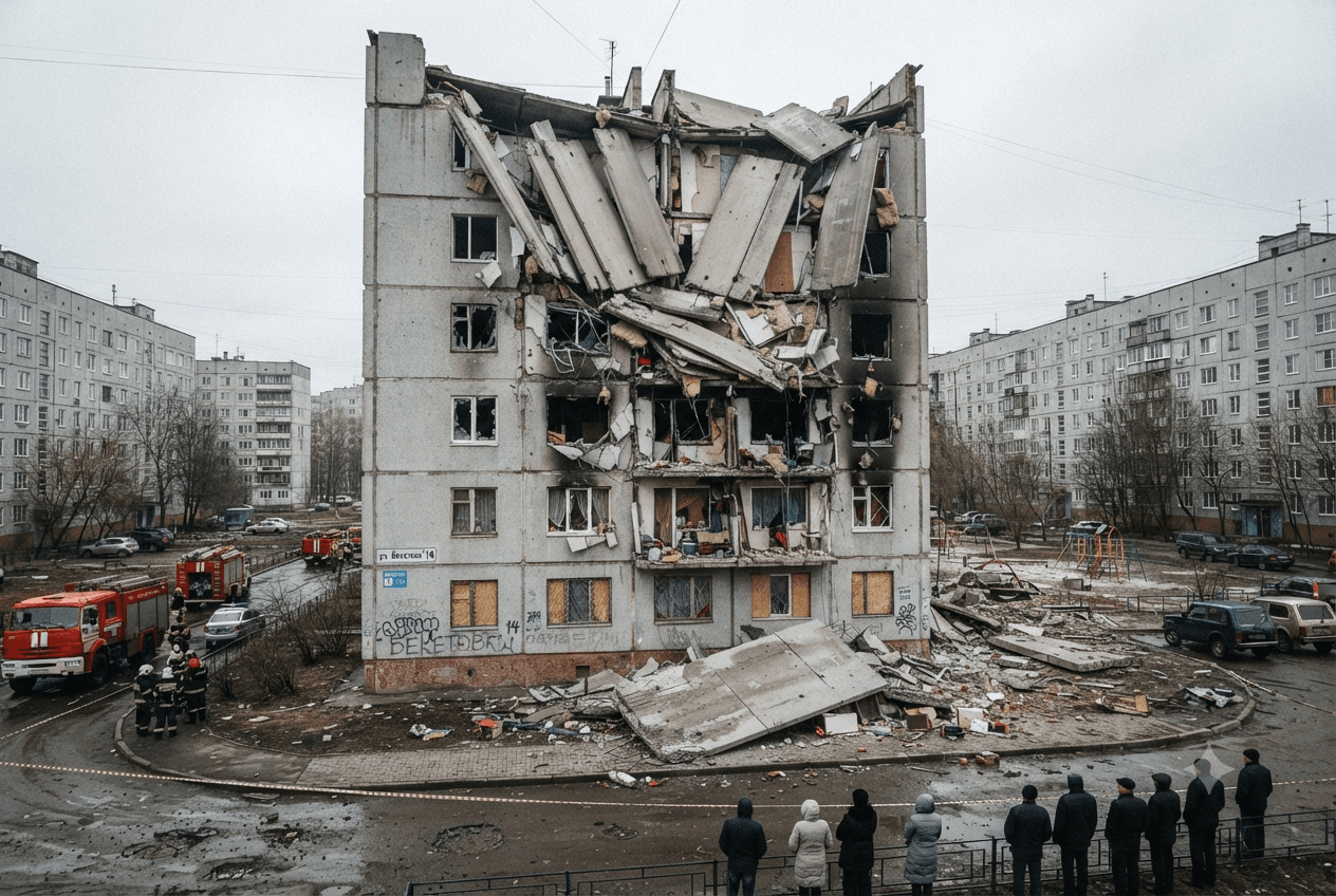 Nizhny Novgorod Residential Disaster: Gas Leak Blast Destroys Apartment Section and Kills Three Nizhny Novgorod Residential Disaster: Gas Leak Blast Destroys Apartment Section and Kills Three
