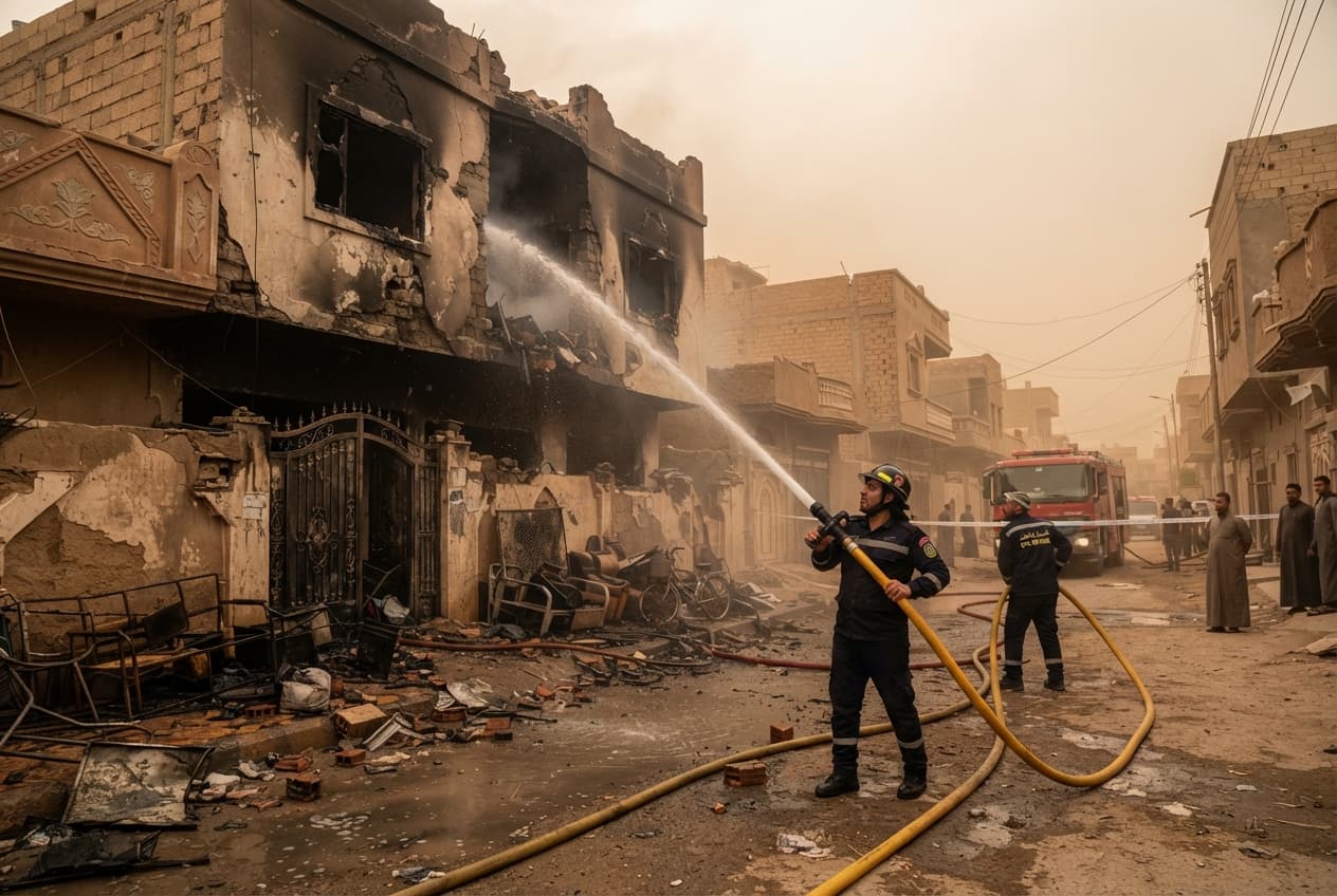 Electrical Fire Tragedy: Short Circuit Sparks House Blaze In Najaf Leaving Three Children Dead Electrical Fire Tragedy: Short Circuit Sparks House Blaze In Najaf Leaving Three Children Dead