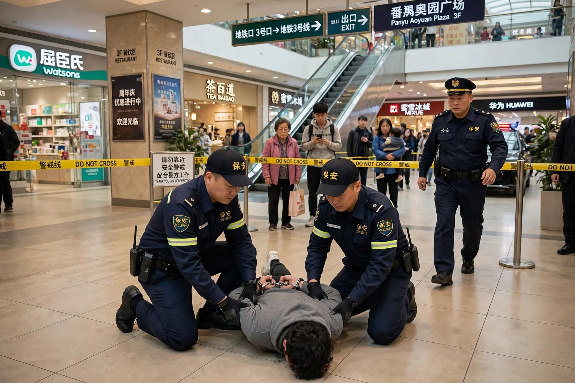 Knife Attack At Guangzhou Shopping Center, One Dead, Three Injured, Suspect Detained Knife Attack At Guangzhou Shopping Center, One Dead, Three Injured, Suspect Detained