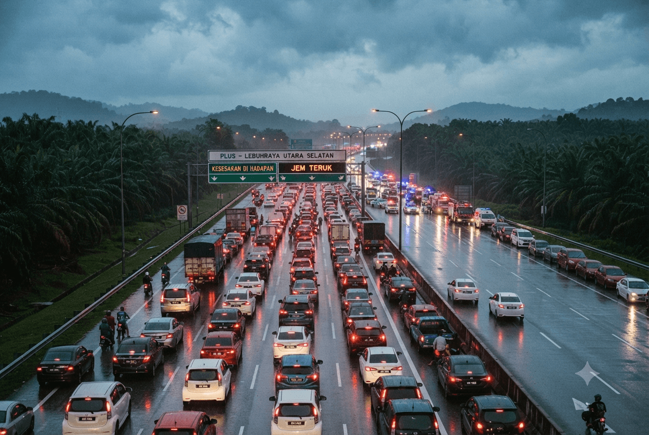 Four Killed in Malaysia: Head-On Crash on North-South Expressway Leads to Massive Traffic Delays Four Killed in Malaysia: Head-On Crash on North-South Expressway Leads to Massive Traffic Delays