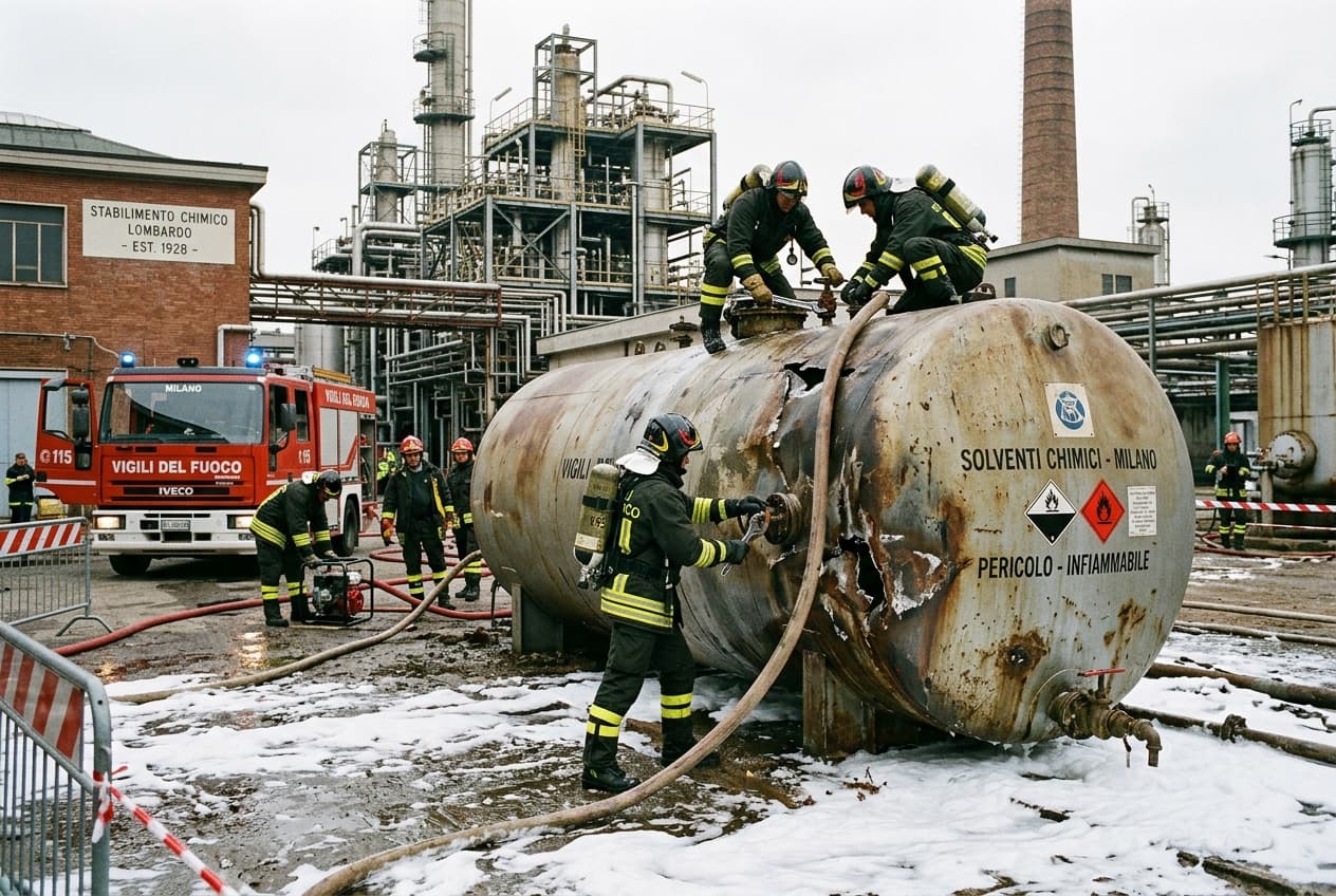 Milan Plant Explosion Leaves Seven Burned, Emergency Crews Rush To Contain Chemical Fallout Milan Plant Explosion Leaves Seven Burned, Emergency Crews Rush To Contain Chemical Fallout