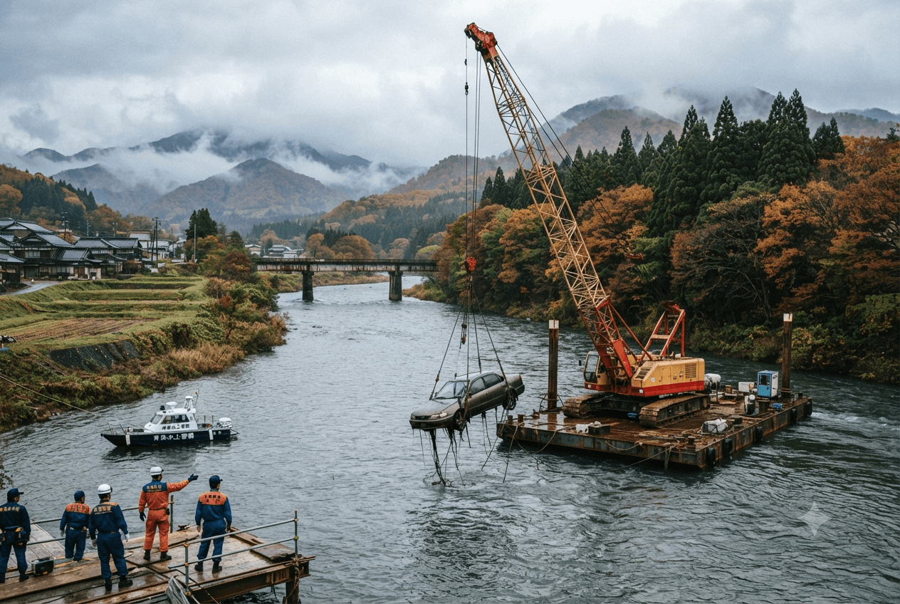 Fatal Accident in Aomori: Vehicle Plunges Into River Resulting in Two Confirmed Deaths Today Fatal Accident in Aomori: Vehicle Plunges Into River Resulting in Two Confirmed Deaths Today
