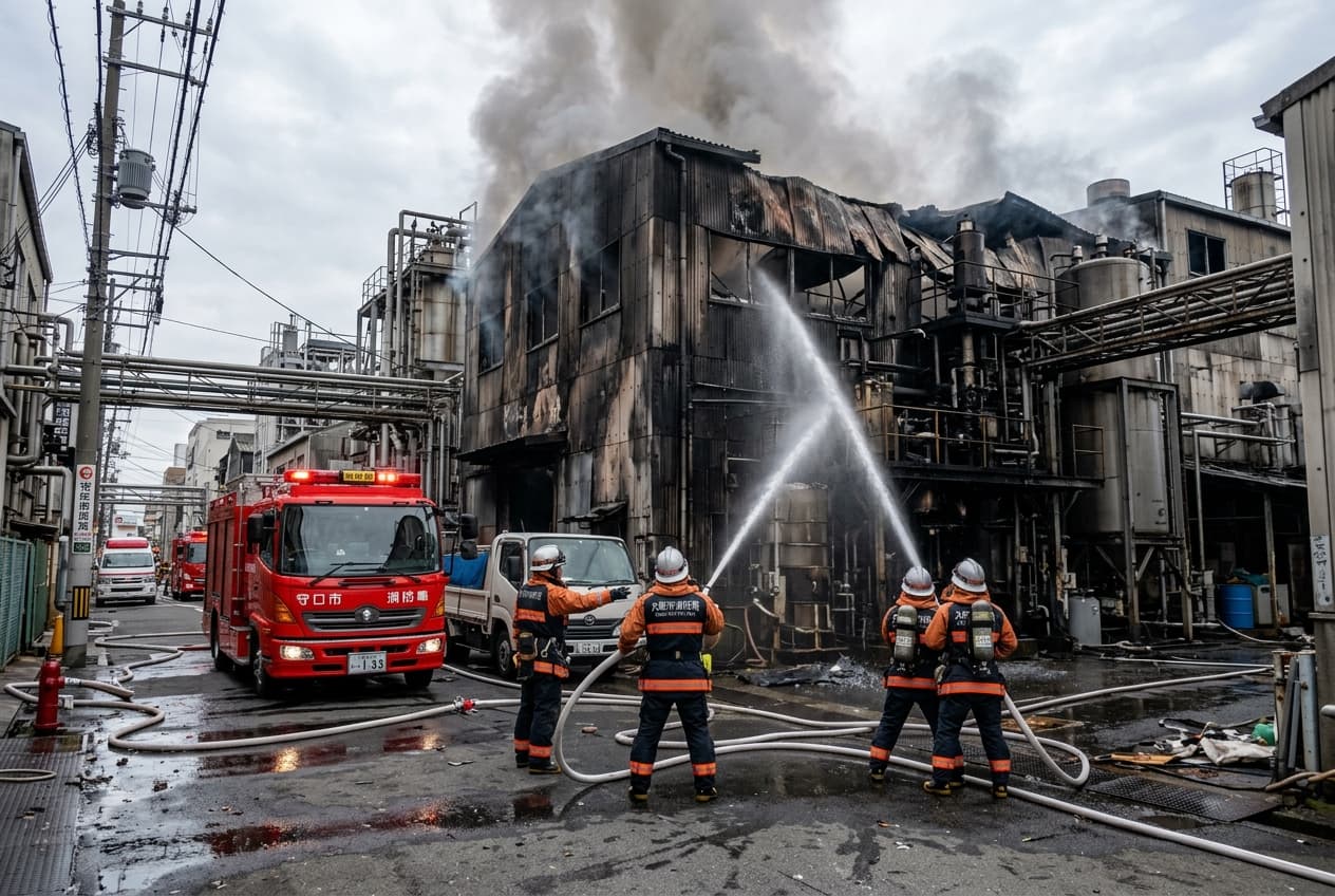 Industrial Fire Strikes Tokyo Manufacturing Plant, Fatal Explosion Leaves Factory Workers Dead Industrial Fire Strikes Tokyo Manufacturing Plant, Fatal Explosion Leaves Factory Workers Dead