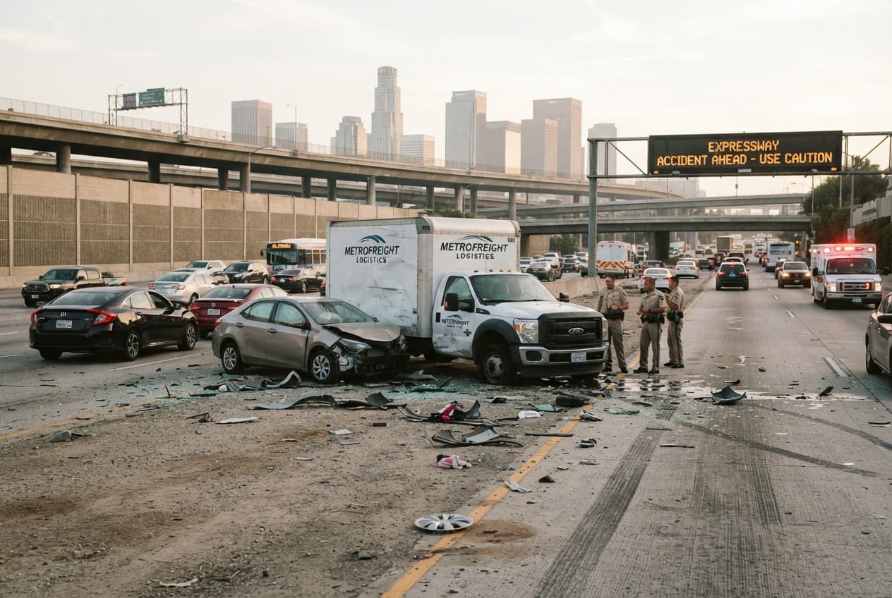 Traffic Fatality Near Seoul: Pedestrian Killed in Multi-Car Expressway Crash That Snarls Morning Commuters Traffic Fatality Near Seoul: Pedestrian Killed in Multi-Car Expressway Crash That Snarls Morning Commuters