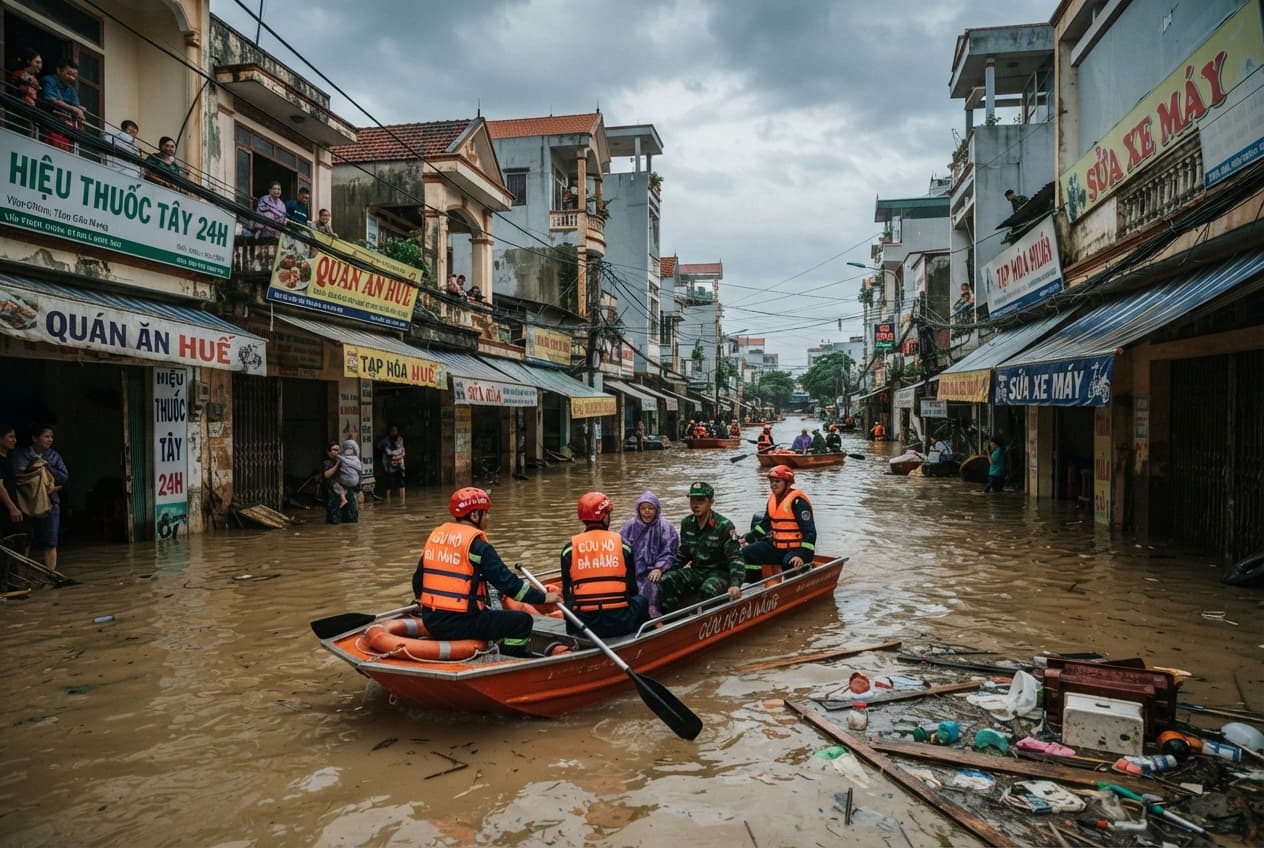 Tropical Storm Devastation In Da Nang, Twelve Fatalities Reported As Floodwaters Inundate City Streets Tropical Storm Devastation In Da Nang, Twelve Fatalities Reported As Floodwaters Inundate City Streets
