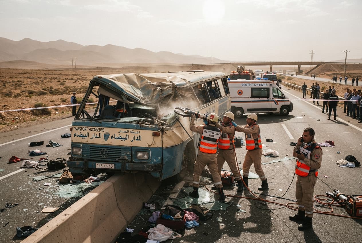 Highway Collision Between Bus and Semi-Truck Kills Nine: Blida Route Demands Action Highway Collision Between Bus and Semi-Truck Kills Nine: Blida Route Demands Action
