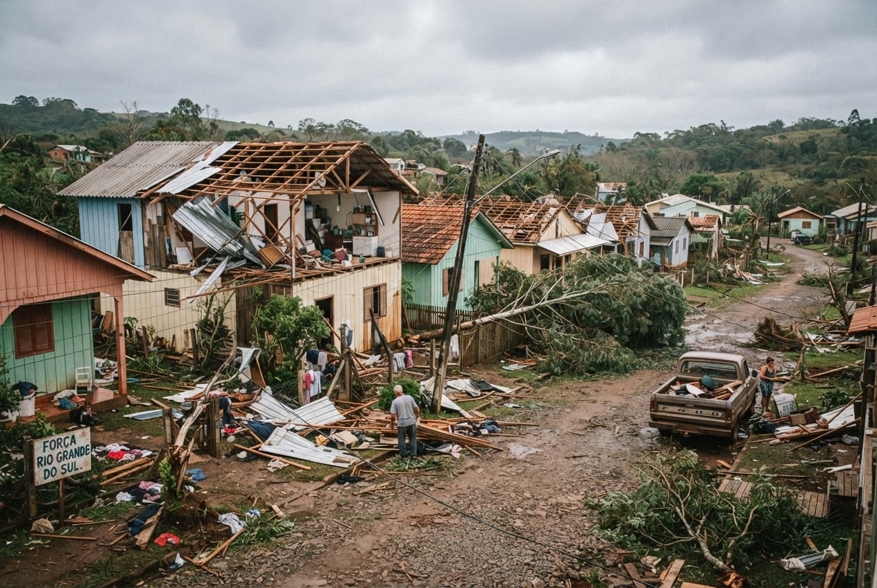 Severe Weather Catastrophe: Southern Brazil Windstorm Unroofs Homes, Leaving One Resident Dead Severe Weather Catastrophe: Southern Brazil Windstorm Unroofs Homes, Leaving One Resident Dead