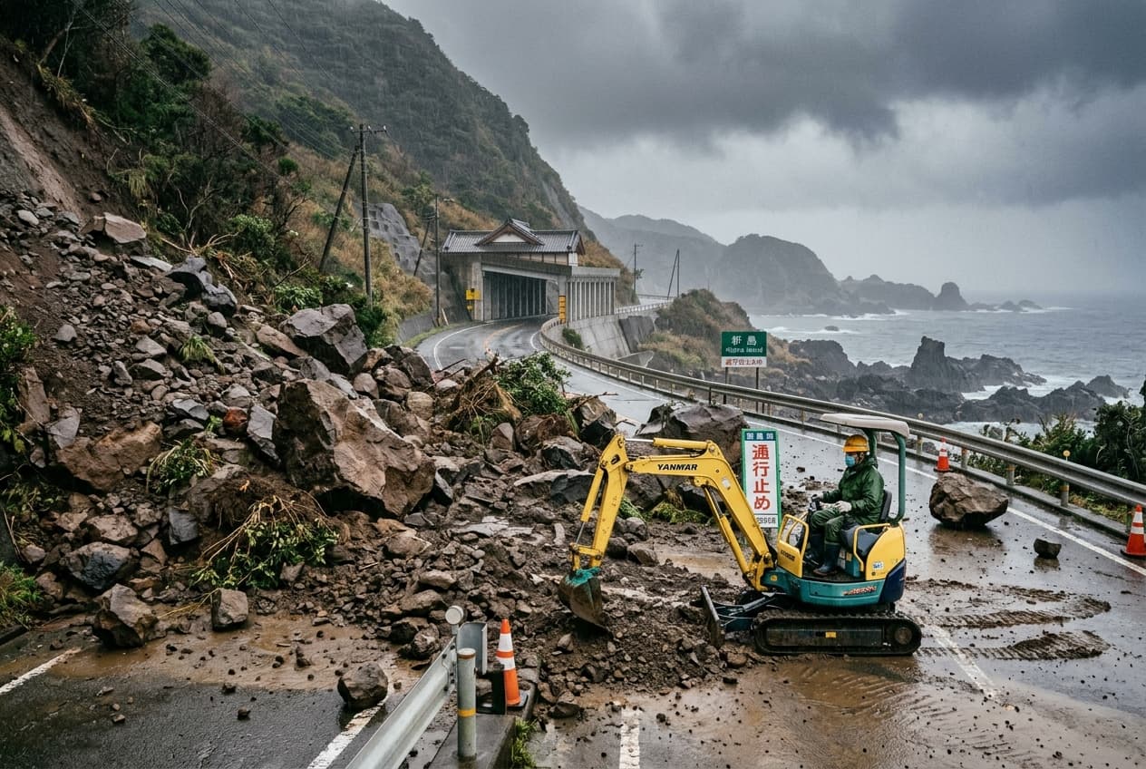 Niijima Rockslides Trigger Island Evacuations, Two Injured, Record Four Hundred Eighty Millimeters Rainfall Hits Niijima Rockslides Trigger Island Evacuations, Two Injured, Record Four Hundred Eighty Millimeters Rainfall Hits