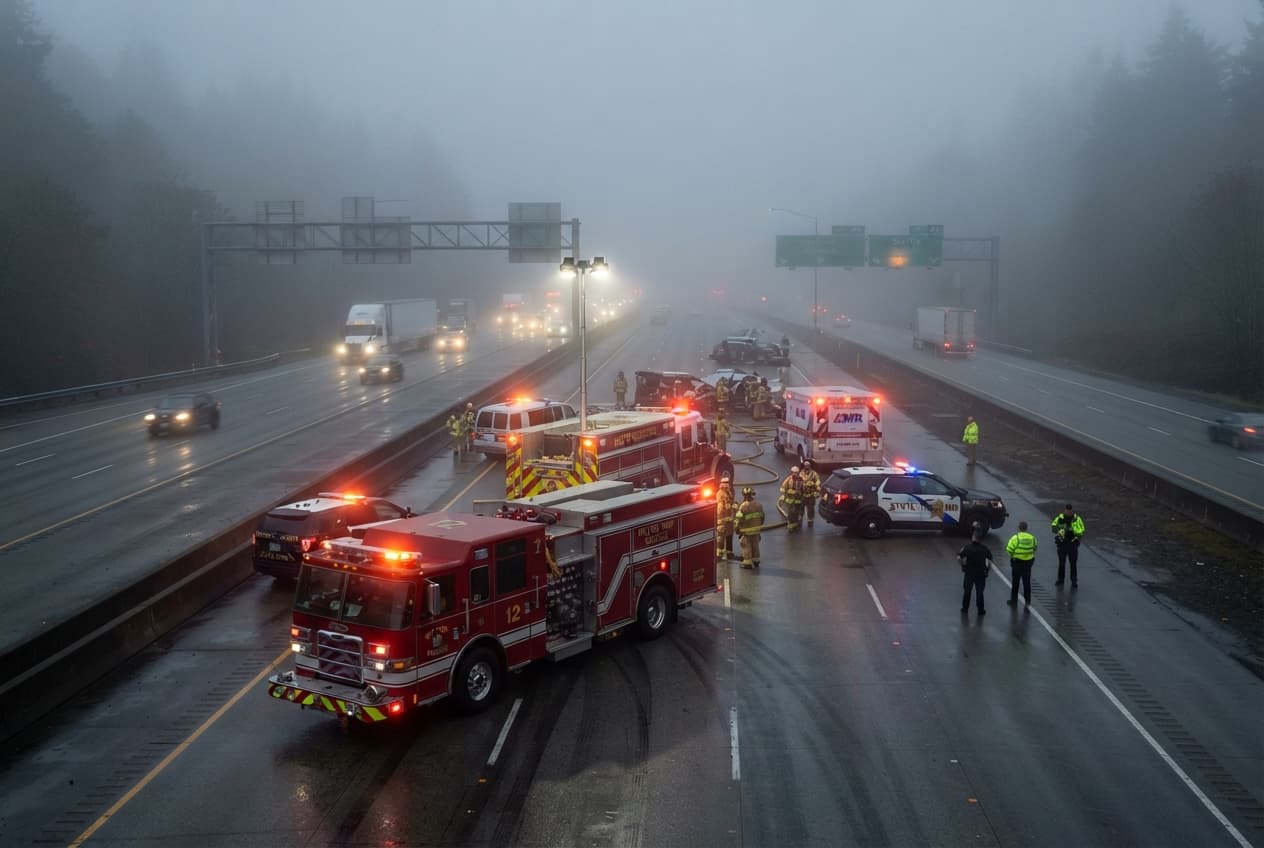 Berlin Traffic Disaster: Three Dead and Twelve Injured Following Dense Fog Multi-Car Collision Berlin Traffic Disaster: Three Dead and Twelve Injured Following Dense Fog Multi-Car Collision