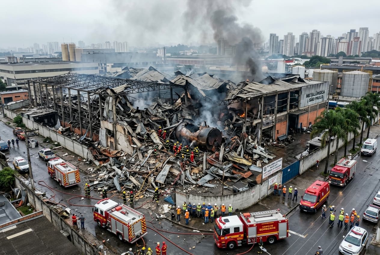 Industrial Boiler Explodes In Sao Paulo, Dozens Injured, Factory Damaged, Workers Flee As Smoke Fills Industrial Boiler Explodes In Sao Paulo, Dozens Injured, Factory Damaged, Workers Flee As Smoke Fills