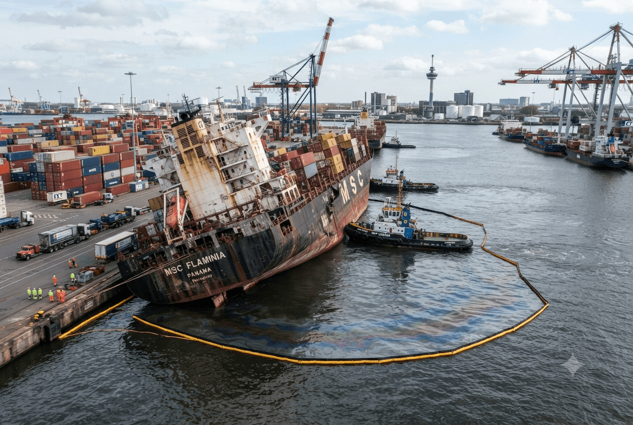 Cargo Ship Crash: Major Shipping Lanes Blocked as Port Authority Halts All Vessel Traffic Cargo Ship Crash: Major Shipping Lanes Blocked as Port Authority Halts All Vessel Traffic