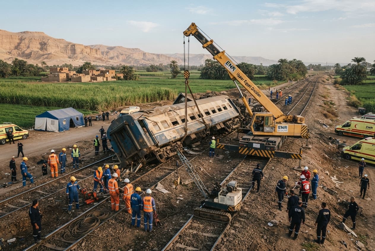 Fatal Upper Egypt Train Derailment: Three Dead Following Track Incident Near Luxor Today Fatal Upper Egypt Train Derailment: Three Dead Following Track Incident Near Luxor Today