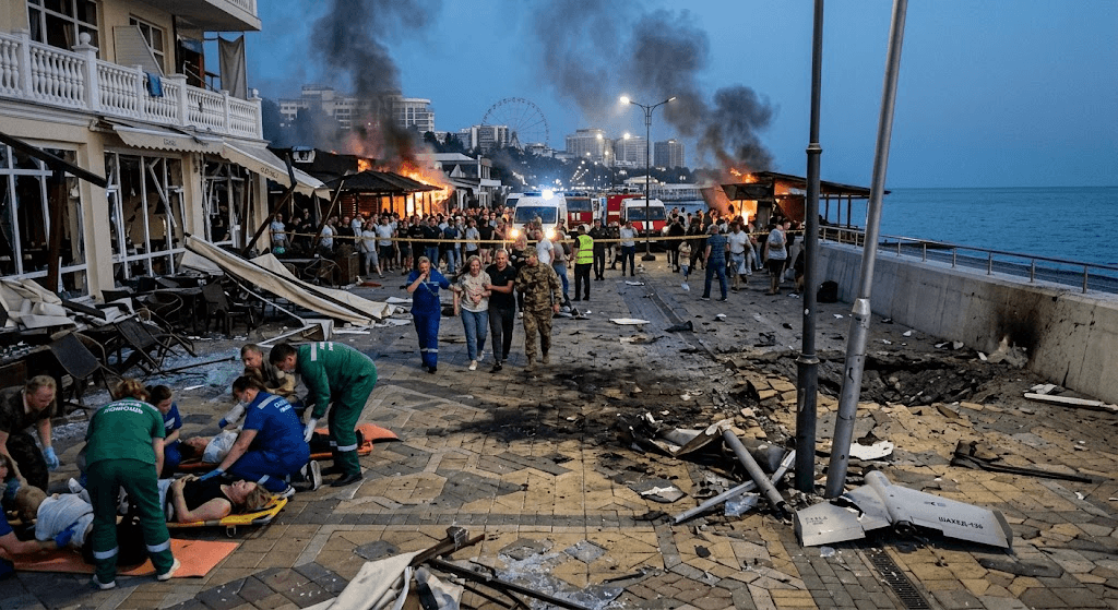 Terror on the Coast: Dozens Injured in Dramatic Drone Strike on Sochi Embankment Terror on the Coast: Dozens Injured in Dramatic Drone Strike on Sochi Embankment