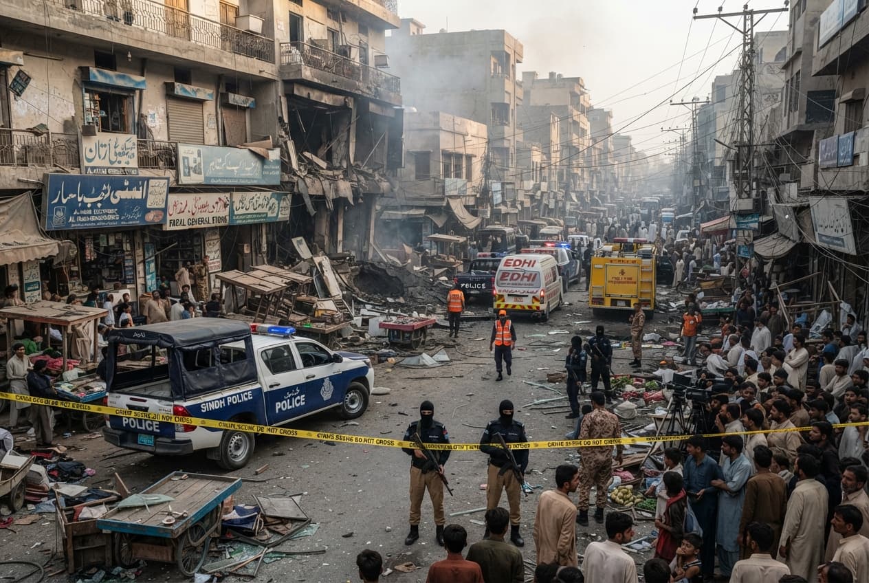 Karachi Marketplace Blast: IED Explosion In Crowded Commercial District Kills Two And Injures Eleven Karachi Marketplace Blast: IED Explosion In Crowded Commercial District Kills Two And Injures Eleven