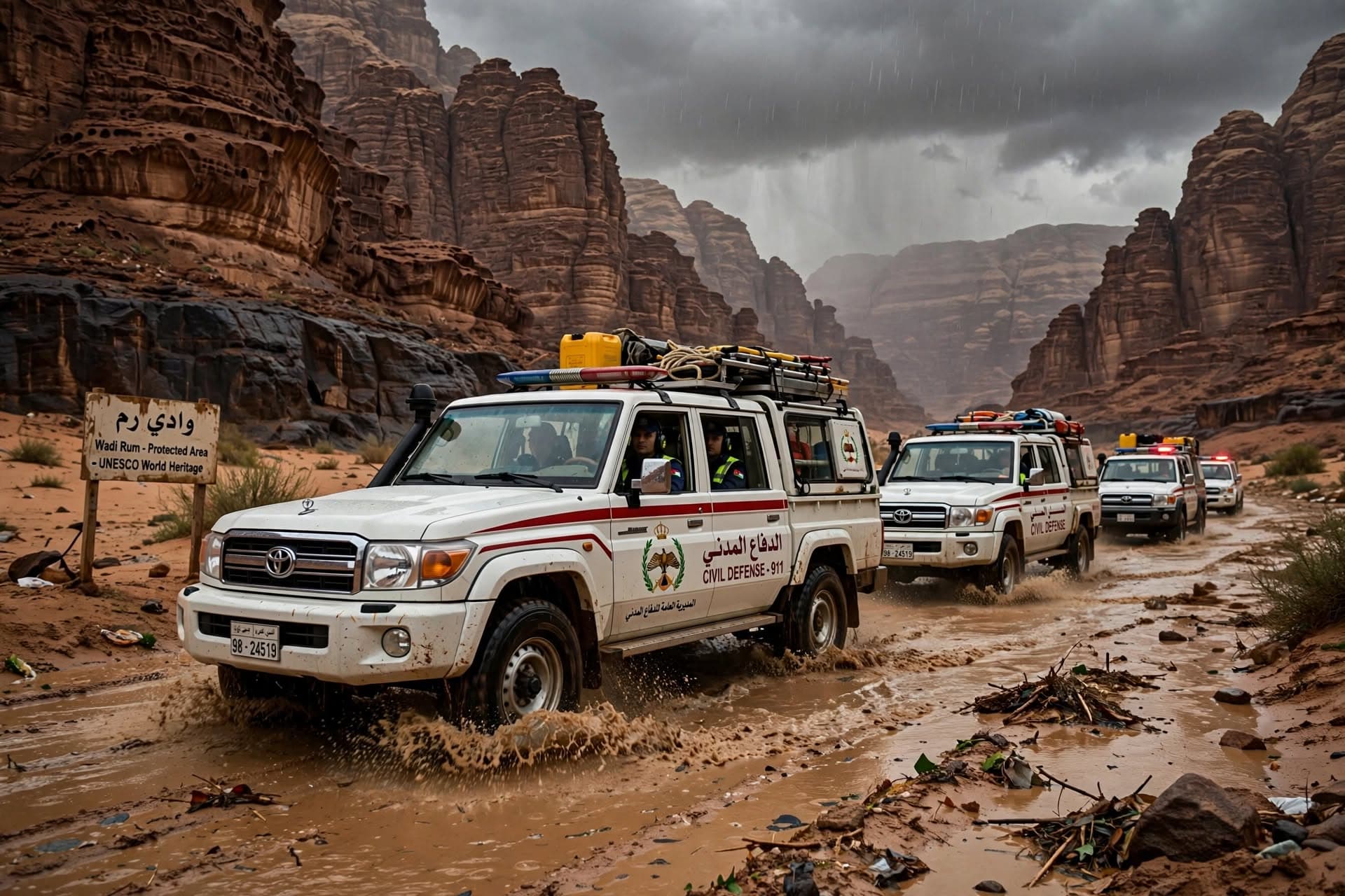 Desert Flash Flood Emergency: Sudden Wadi Rum Surge Strands Tourists And Injures Two Visitors Desert Flash Flood Emergency: Sudden Wadi Rum Surge Strands Tourists And Injures Two Visitors