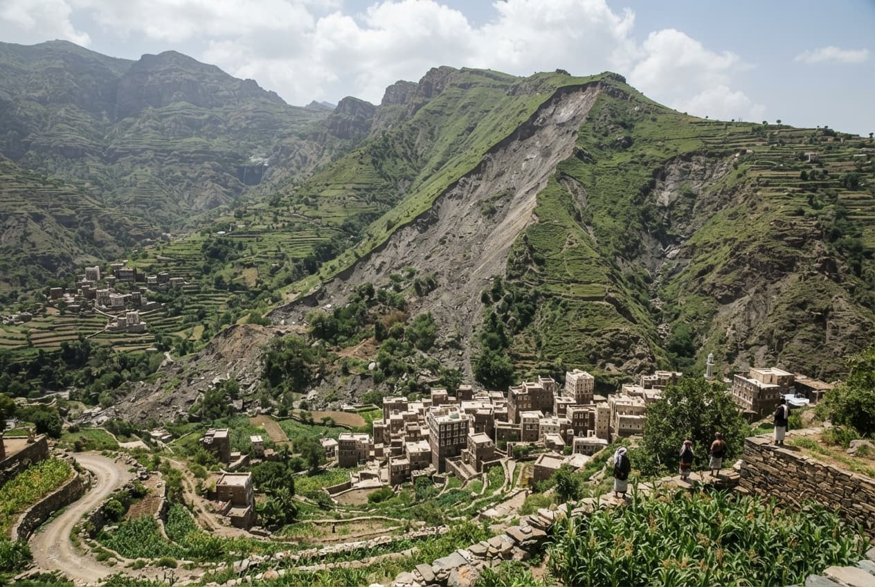 Yemeni Mountain Tragedy: Al-Mahwit Mudslides Obliterate Homes and Claim Four Family Lives Yemeni Mountain Tragedy: Al-Mahwit Mudslides Obliterate Homes and Claim Four Family Lives