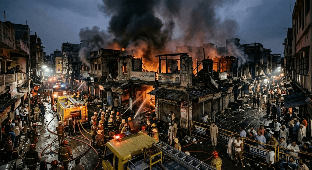Inferno at Kwaja Bazar: Flames Engulf Historic Market Inferno at Kwaja Bazar: Flames Engulf Historic Market