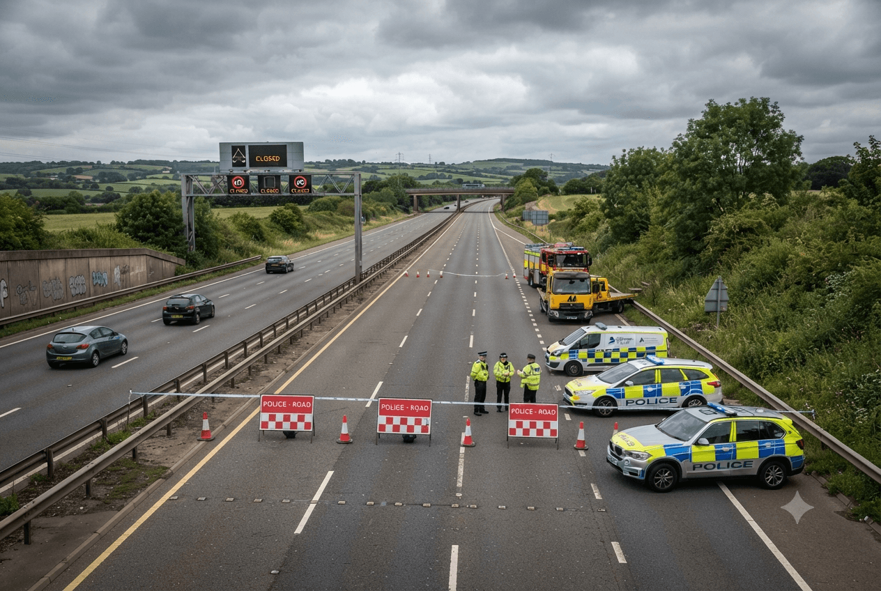 Four Die On M1: Major Multi-Vehicle Accident Causes Massive Delays In Central England Four Die On M1: Major Multi-Vehicle Accident Causes Massive Delays In Central England