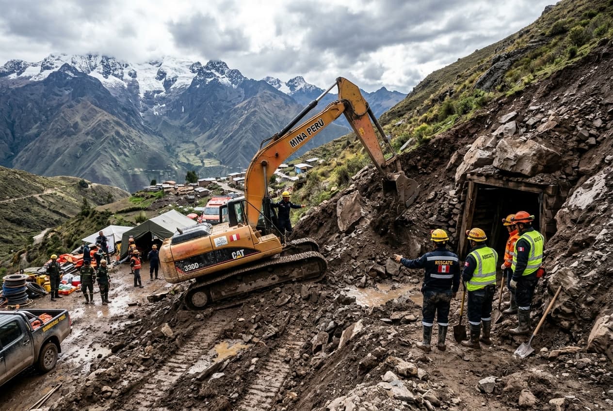 A landslide in northern Peru on October 23, 2026 trapped 12 miners underground and killed 3, prompting an emergency rescue operation at a hillside mine. A landslide in northern Peru on October 23, 2026 trapped 12 miners underground and killed 3, prompting an emergency rescue operation at a hillside mine.