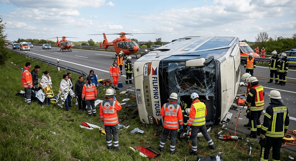 Tragedy Near Munich: Tourist Bus Crash Leaves 2 Dead and 8 Seriously Injured Tragedy Near Munich: Tourist Bus Crash Leaves 2 Dead and 8 Seriously Injured
