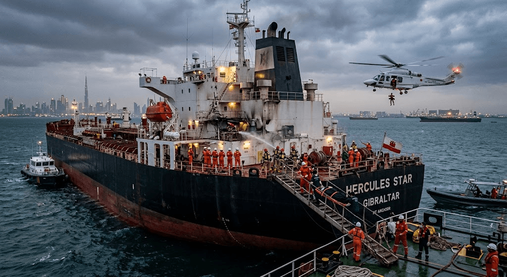 Tragic Incident Aboard Tanker Hercules Star Off Dubai Claims Seafarer's Life Tragic Incident Aboard Tanker Hercules Star Off Dubai Claims Seafarer's Life