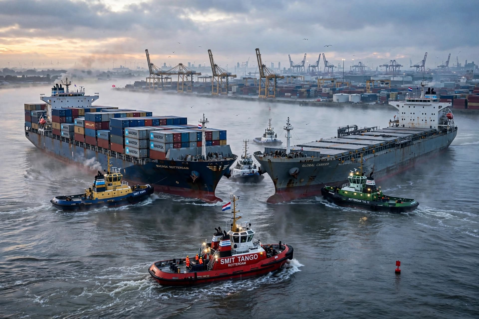 Rotterdam Shipping Accident: Cargo Vessel Collision Leaves One Drowned, Crew Rescued Amid Heavy Traffic Rotterdam Shipping Accident: Cargo Vessel Collision Leaves One Drowned, Crew Rescued Amid Heavy Traffic
