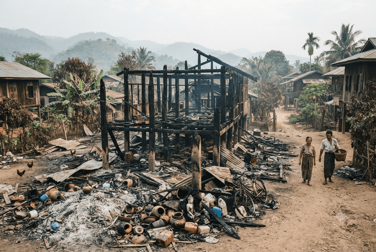 Myanmar Shelling Tragedy: Three Villagers Dead After Artillery Fire Strikes Homes In Sagaing District Myanmar Shelling Tragedy: Three Villagers Dead After Artillery Fire Strikes Homes In Sagaing District