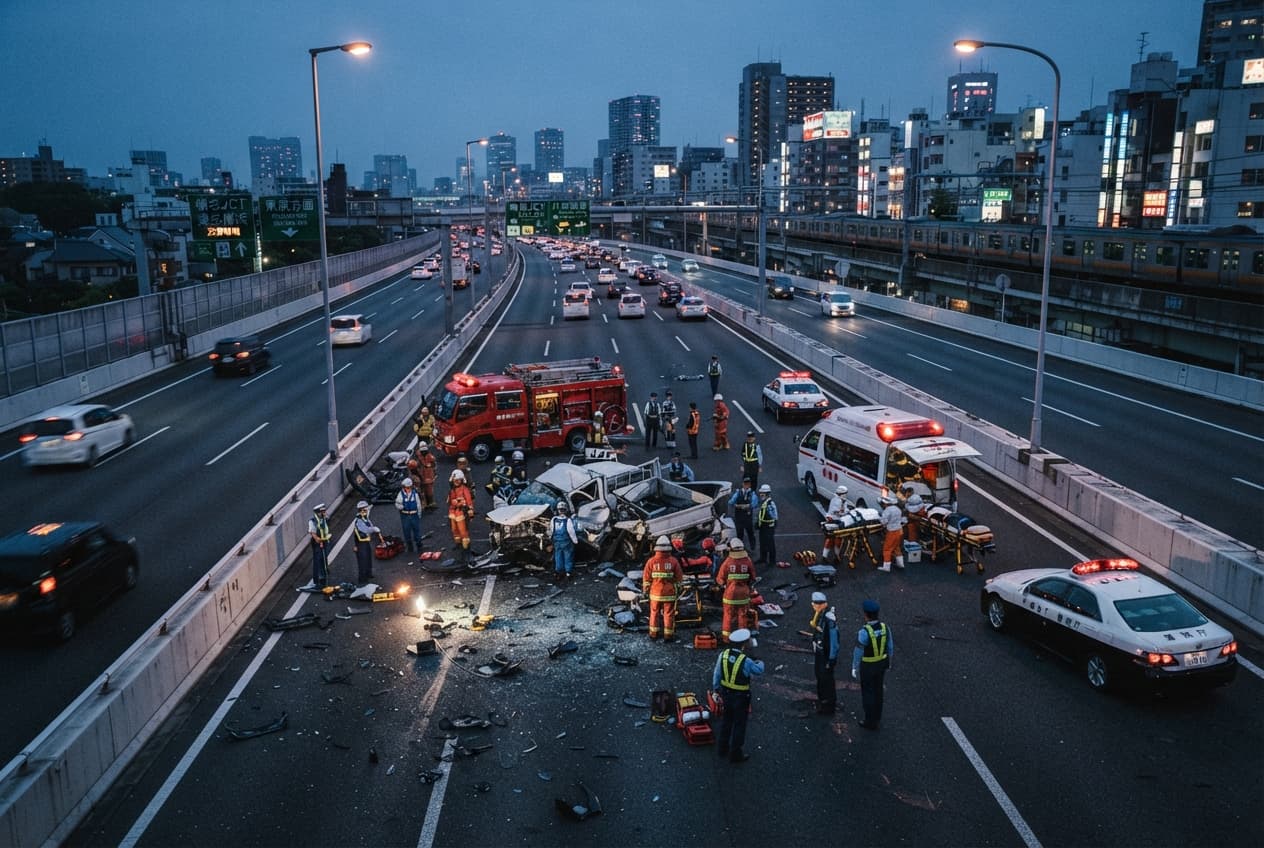 Highway Collision Tragedy: Multi-Vehicle Crash Involving Heavy Truck Claims Multiple Lives In Japan Highway Collision Tragedy: Multi-Vehicle Crash Involving Heavy Truck Claims Multiple Lives In Japan