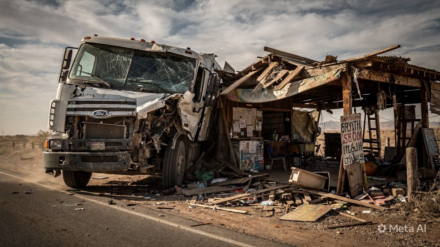 One Dead in Lampung: Truck Loses Control and Hits Roadside Business, Killing the Driver One Dead in Lampung: Truck Loses Control and Hits Roadside Business, Killing the Driver