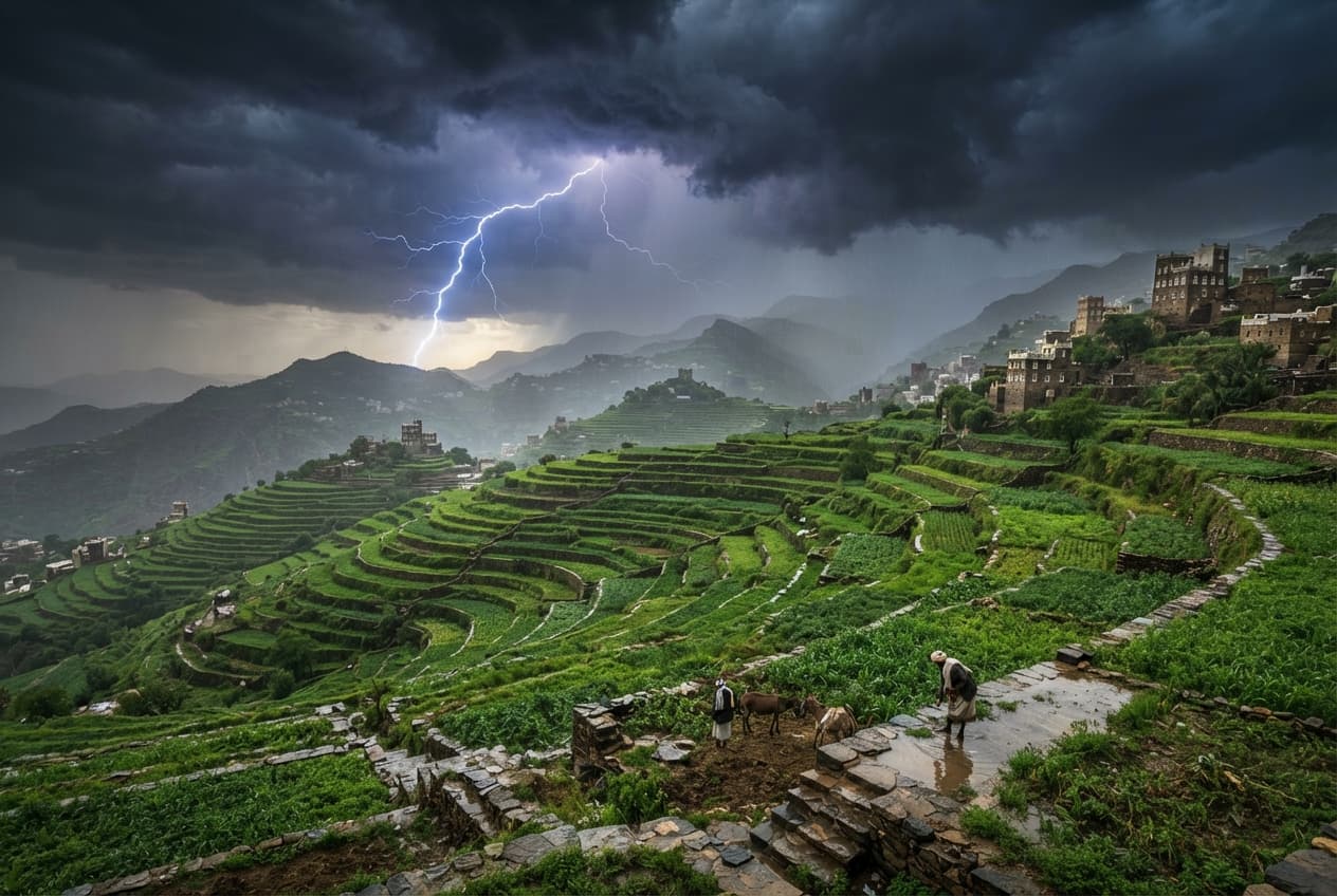 Lightning Strike In Yemen: Rural Ibb District Incident Kills Two Shepherds Tending Flocks Lightning Strike In Yemen: Rural Ibb District Incident Kills Two Shepherds Tending Flocks