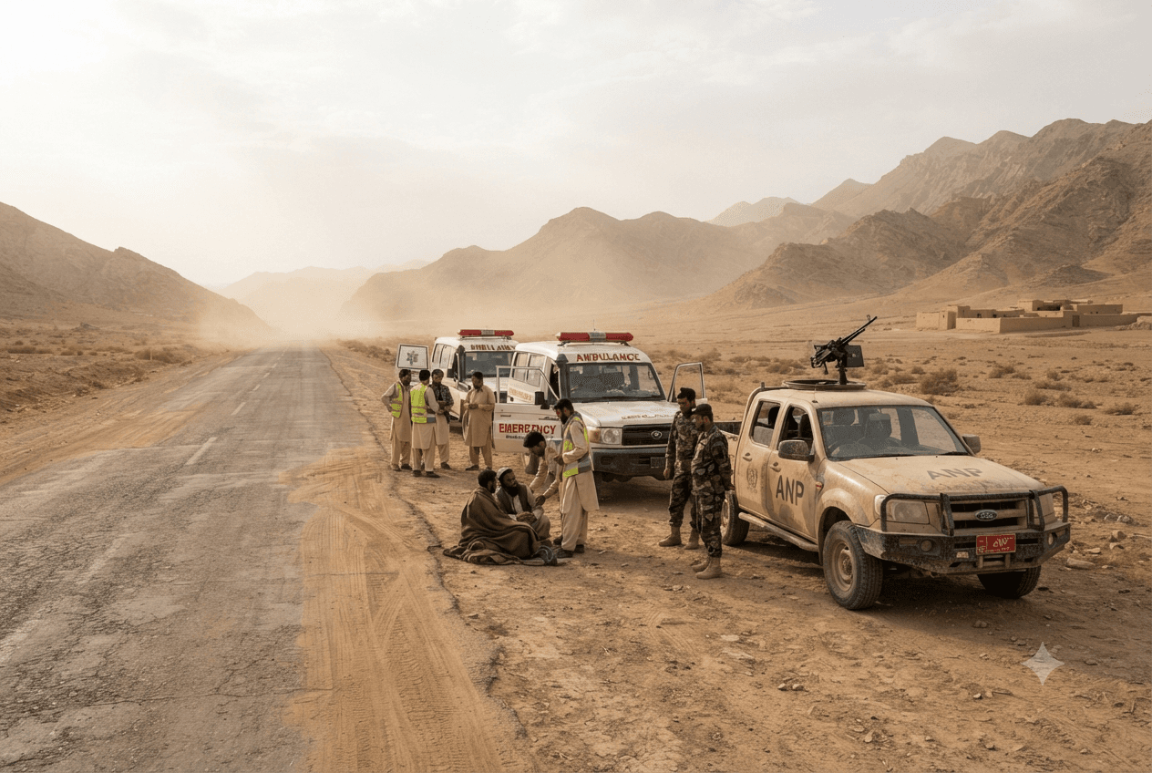 Forty Nine Injured 04: Passenger Bus Overturns Along Highway in Southern Afghanistan Province Forty Nine Injured 04: Passenger Bus Overturns Along Highway in Southern Afghanistan Province