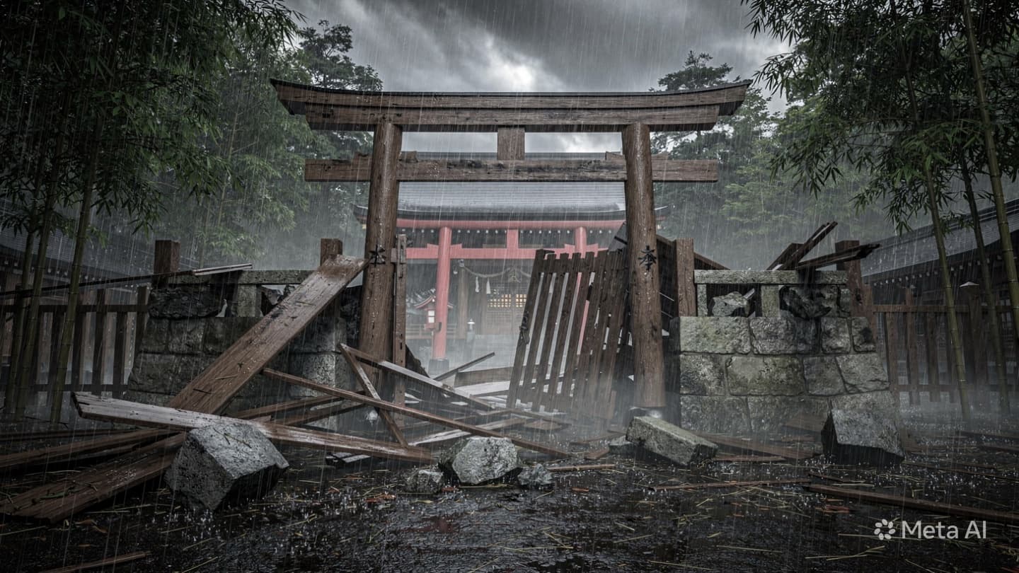 Shrine Tragedy: One Person Killed As Historic Gate Collapses During Severe Thunderstorm In Japan Shrine Tragedy: One Person Killed As Historic Gate Collapses During Severe Thunderstorm In Japan