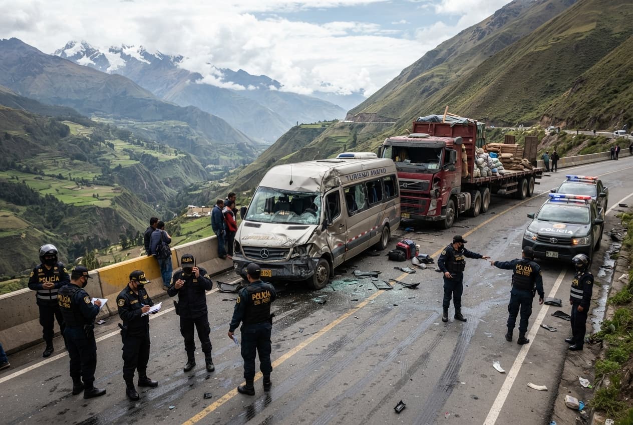 Central Highway Tragedy: Six Dead Following Devastating Head-On Collision In Peru Central Highway Tragedy: Six Dead Following Devastating Head-On Collision In Peru