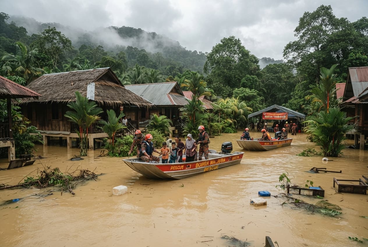 Pahang, Malaysia: Flash Flood Traps Rainforest Resort Visitors, Leaving One Tourist Dead in Swift Current Pahang, Malaysia: Flash Flood Traps Rainforest Resort Visitors, Leaving One Tourist Dead in Swift Current